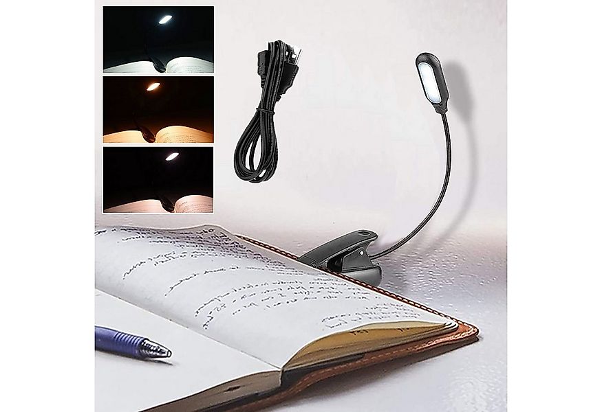 Jibenhome Klemmleuchten Tragbare LED-Leselampe,Clip Lampe Batterie & USB - günstig online kaufen