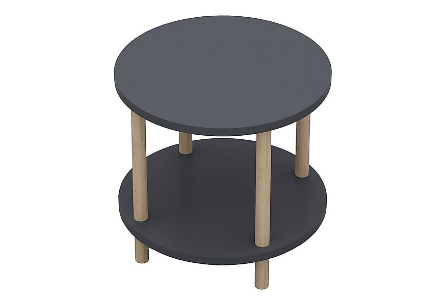 en.casa Beistelltisch, »Ves« mit unterer Ablage 49 x Ø42 cm Grau günstig online kaufen