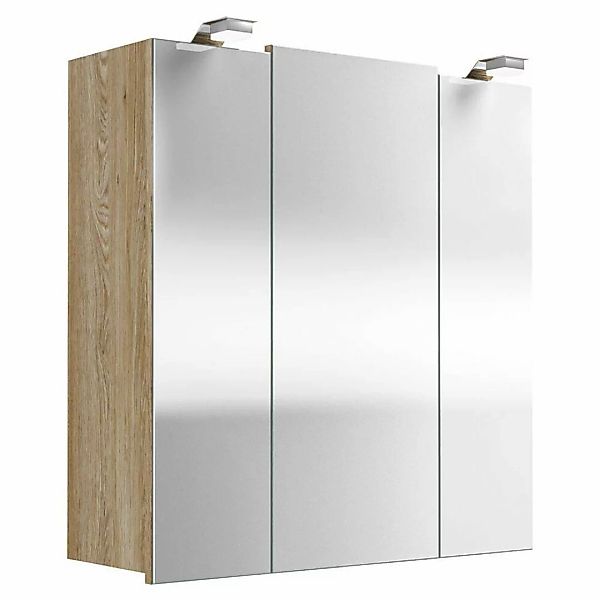 Spiegelschrank 70cm Sonoma Eiche TALONA-02 mit LED-Beleuchtung, Schalter & günstig online kaufen