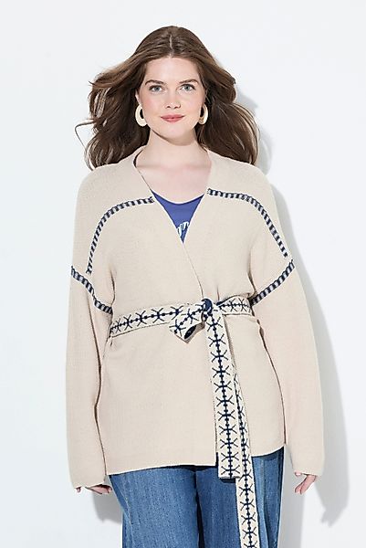 Ulla Popken Strickjacke Strickjacke Zierstreifen Oversized günstig online kaufen