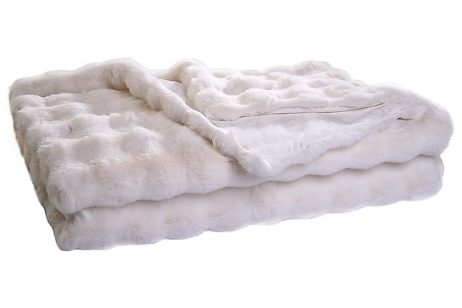 Wohndecke, 150 x 200 cm, Elfenbeinfarben, Polyester, Home4You, Waschbar bis günstig online kaufen