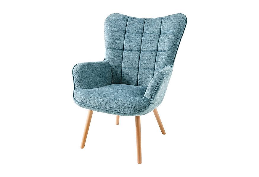 riess-ambiente Sessel SCANDINAVIA blau / natur (Einzelartikel, 1-St), Wohnz günstig online kaufen