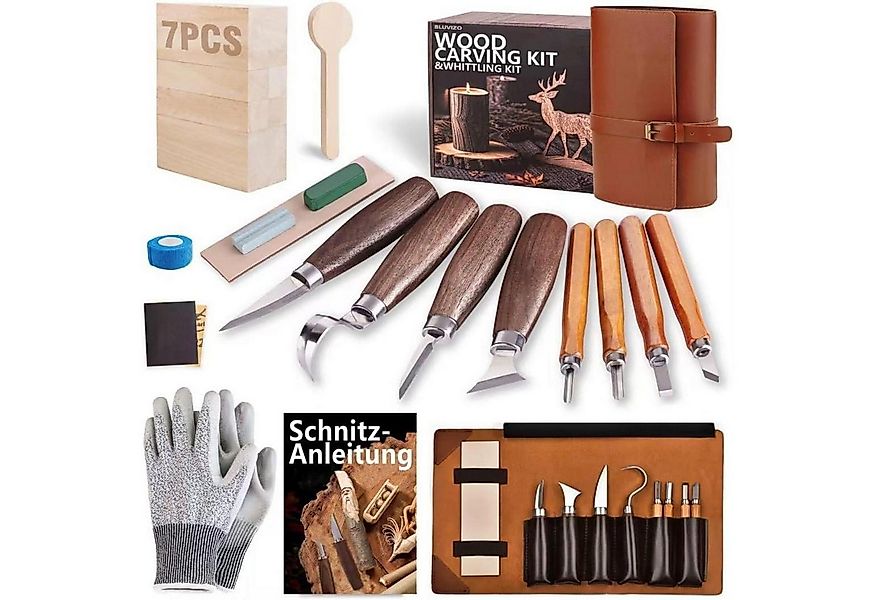 LuxusKollektion Cuttermesser Schnitzset 25teilig Schnitzmesser Anfänger Lin günstig online kaufen