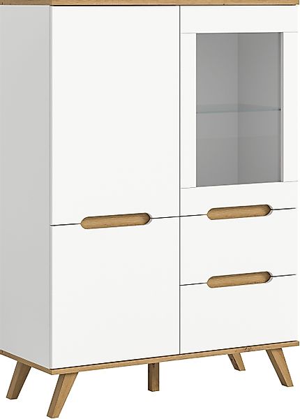 Home affaire Highboard "Alesund, Höhe 140cm, 2 Türen, 1 Schubkasten,konisch günstig online kaufen