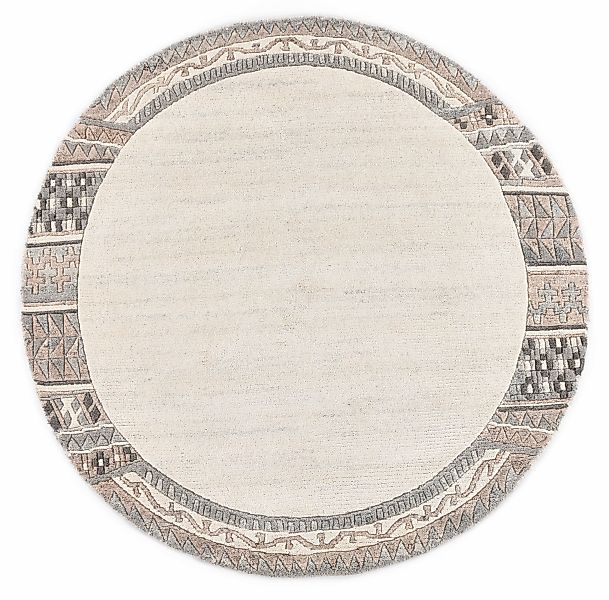 THEKO Wollteppich »Royal Natur 6030«, rund, 14 mm Höhe, reine Wolle, handge günstig online kaufen