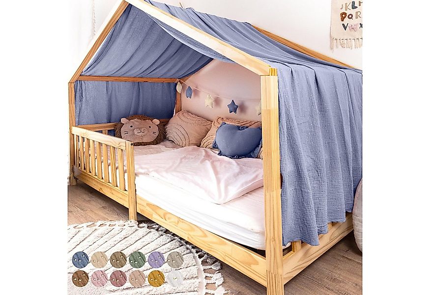 lilimaus Betthimmel Musselin Hausbett Himmel Kinderzimmer Baumwolle mit Gol günstig online kaufen