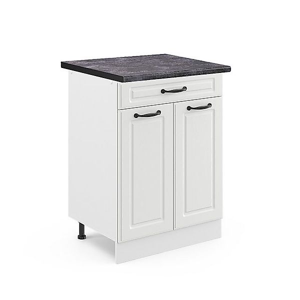 Vicco Küchenunterschrank R-Line Weiß Landhaus/Weiß 60 cm mit Schublade AP A günstig online kaufen