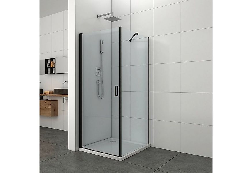 welltime Eckdusche Florenz Black, BxT: 90x90 cm, Sicherheitsglas, Duschabtr günstig online kaufen
