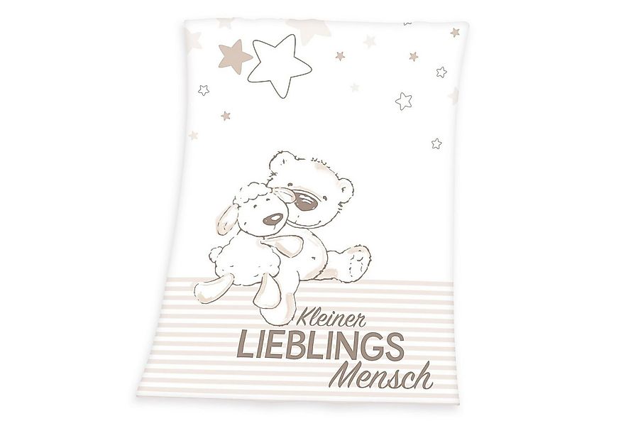 Babydecke Kleiner Lieblingsmensch, Herding, mit Teddy und Schaf, Kuscheldec günstig online kaufen
