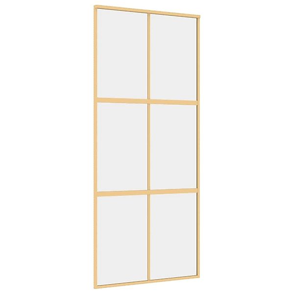 vidaXL Schiebetür Golden 90x205 cm ESG-Klarglas und Aluminium 155155 günstig online kaufen