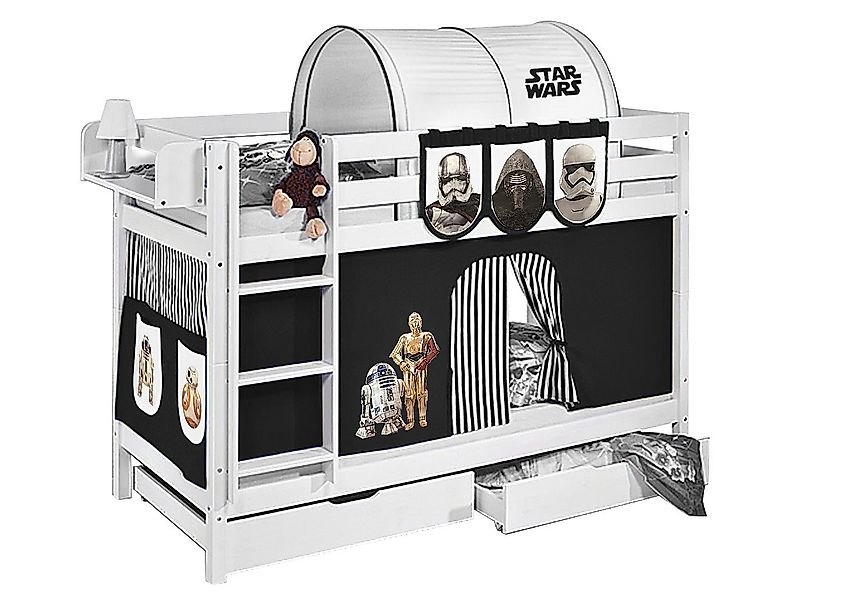 Lilokids Etagenbett JELLE Star Wars - Hochbett - weiß - inkl. Vorhang und 2 günstig online kaufen