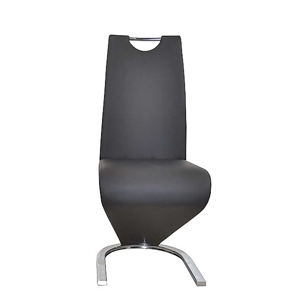 Design Freischwinger in Schwarz Kunstleder Z Form (2er Set) günstig online kaufen