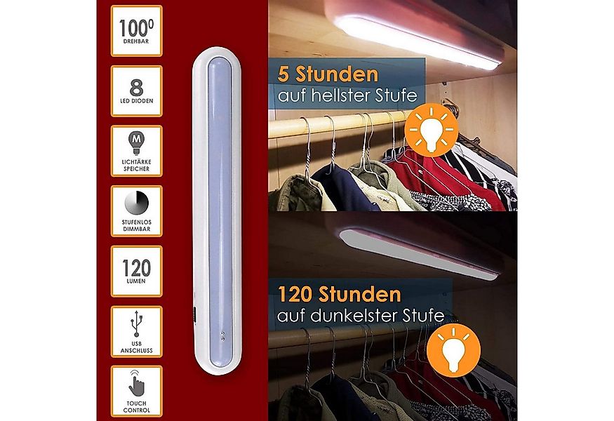 @tec Schrankleuchte LED Akku Schrankleuchte Unterschrankleuchte, Sensor, LE günstig online kaufen