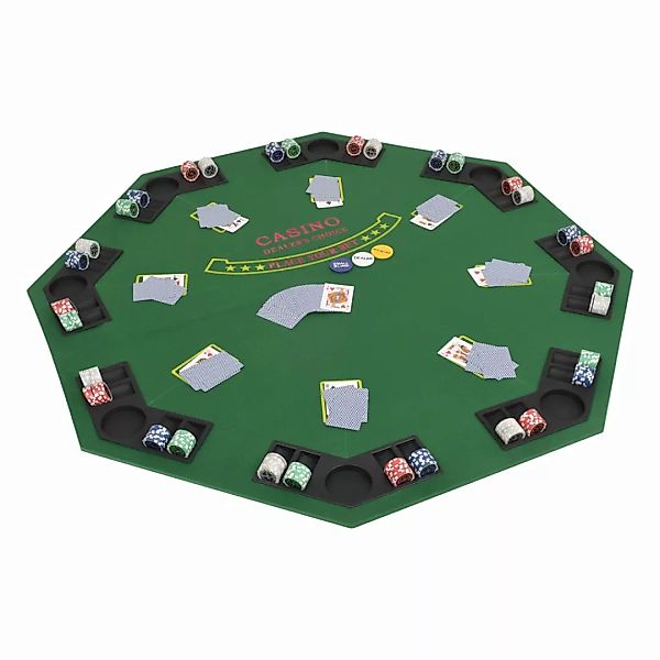 8-spieler Poker Tischauflage Faltbar 4-fach Achteckig Grün günstig online kaufen