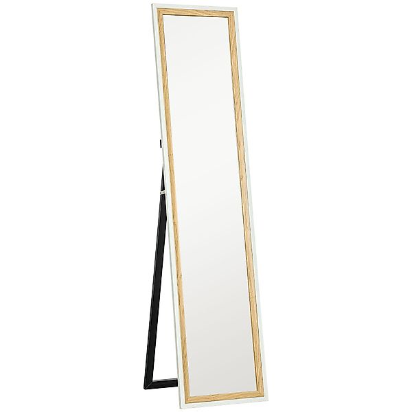 HOMCOM Ganzkörperspiegel 157 x 37 cm   Stand‑ & Wandspiegel mit Holzoptik‑R günstig online kaufen