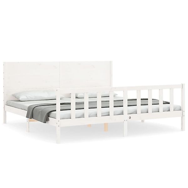 vidaXL Massivholzbett ohne Matratze Weiß 200x200 cm Kiefernholz 3192772 günstig online kaufen