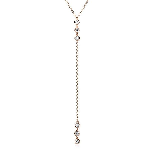 Unique Y-Kette Y-Kette von Unique aus rosévergoldetem 925er Silber mit Zirk günstig online kaufen