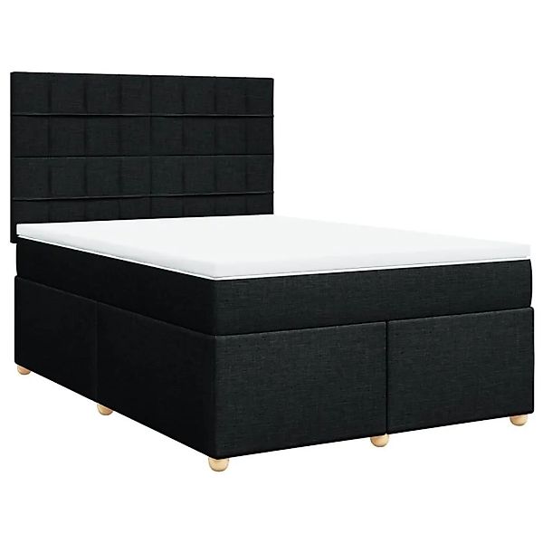 vidaXL Boxspringbett mit Matratze Schwarz 160x200 cm Stoff 3293633 günstig online kaufen