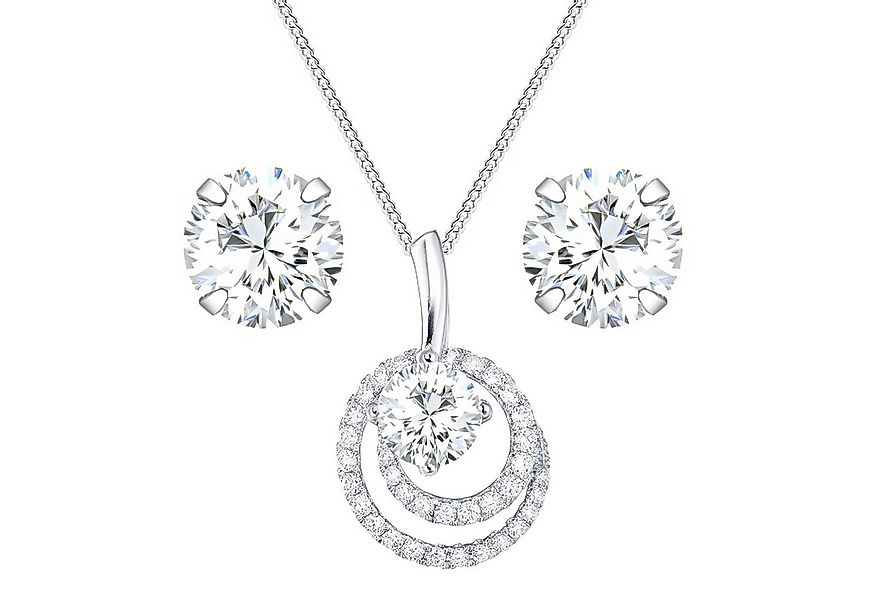 LÖB Ohrring und Ketten Set 925 Silber Ohrringe Halskette Ewige Ring Anhänge günstig online kaufen