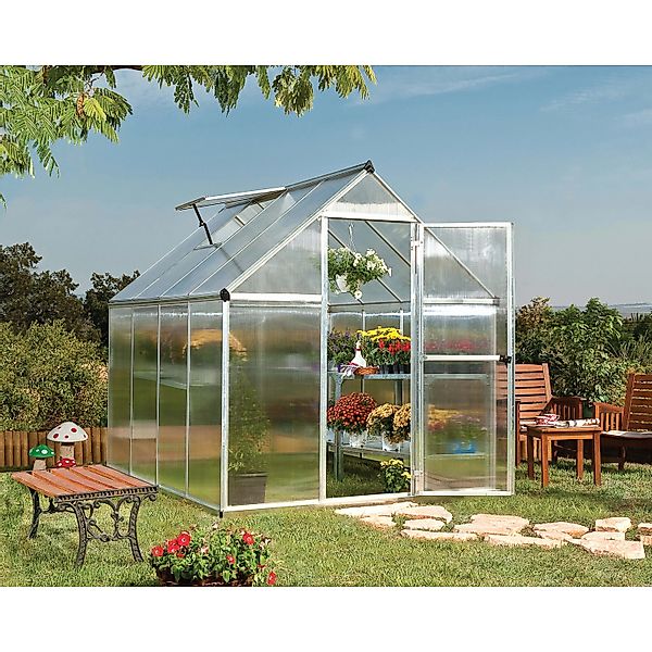 CANOPIA by PALRAM Gewächshaus Silber 4,6 m² inkl. Fundamentrahmen günstig online kaufen