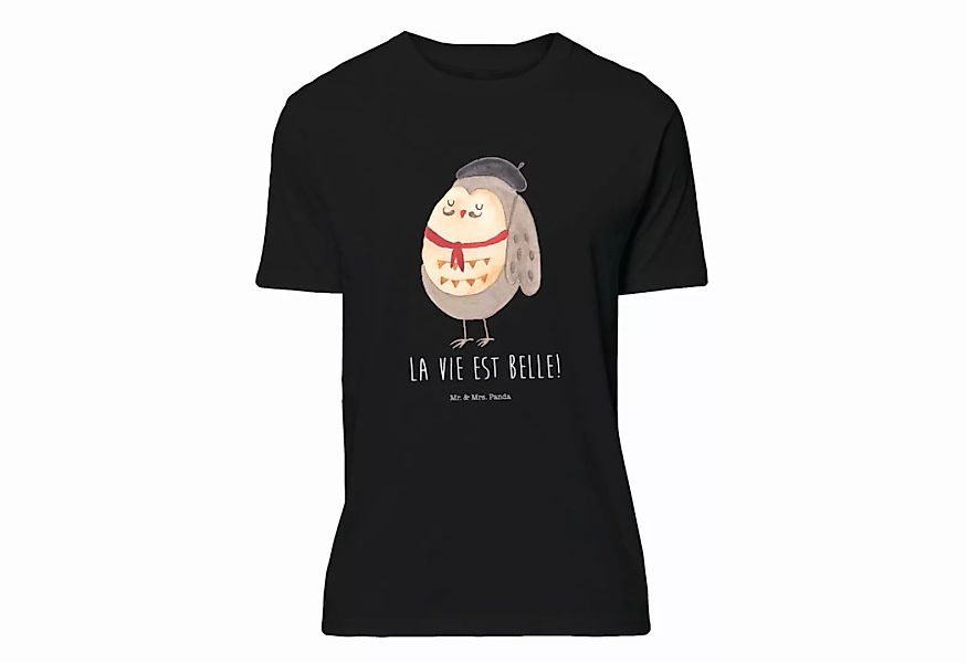 Mr. & Mrs. Panda T-Shirt Eule Französisch - Schwarz - Geschenk, T-Shirt, Fr günstig online kaufen