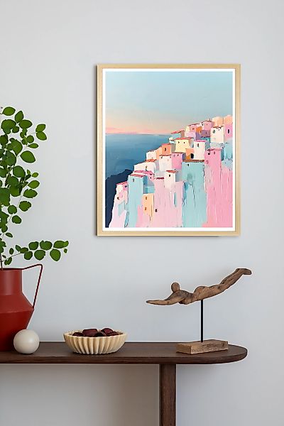 queence Bild mit Rahmen "Häuser am Meer" Elemente der Architektur  Fenster günstig online kaufen