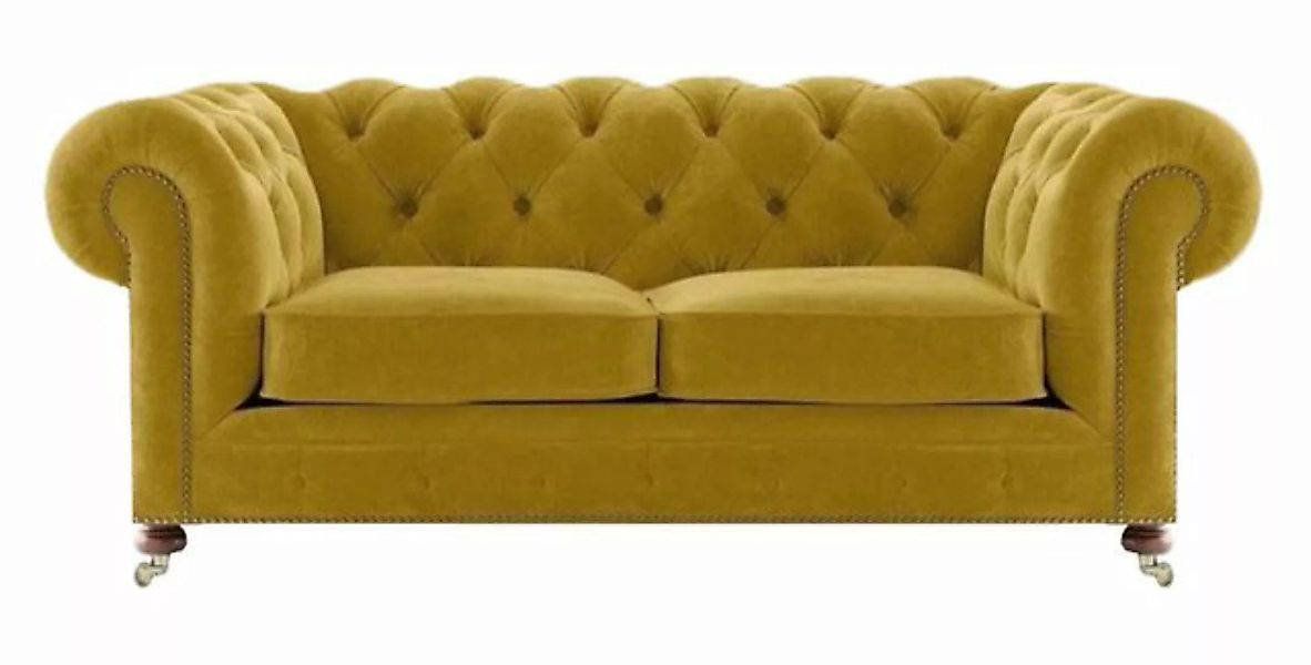 JVmoebel 2-Sitzer Sofa Zweisitzer Couch Gelb Wohnzimmer Chesterfield Textil günstig online kaufen