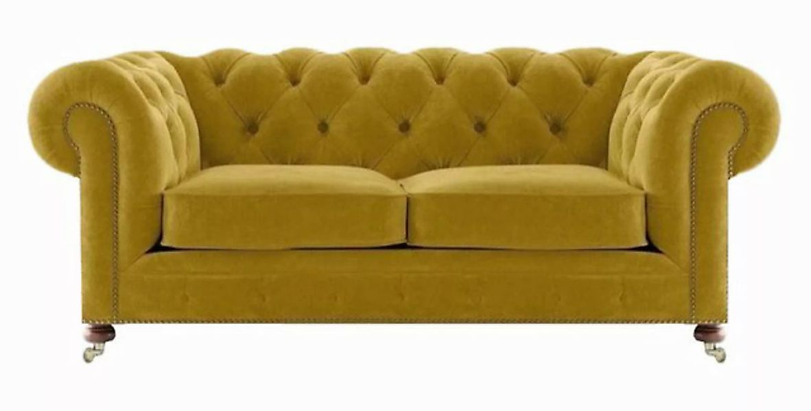 JVmoebel 2-Sitzer Sofa Zweisitzer Couch Gelb Wohnzimmer Chesterfield Textil günstig online kaufen