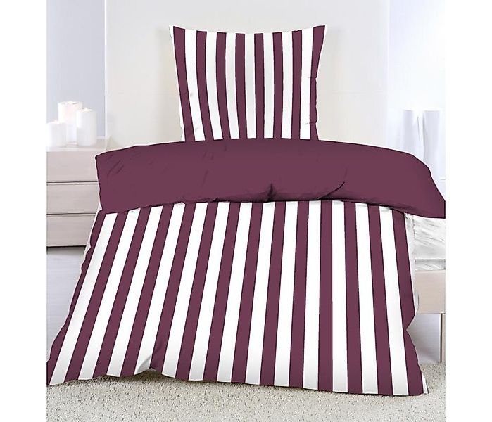 Südlohner Frottierweberei Bettwäsche Bettwäsche Renforce Streifen beere, 13 günstig online kaufen