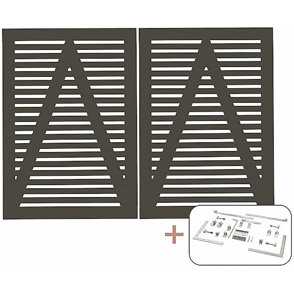 Doppeltor Tokyo Nadelholz Umbragrau 200 cm x 140 cm günstig online kaufen