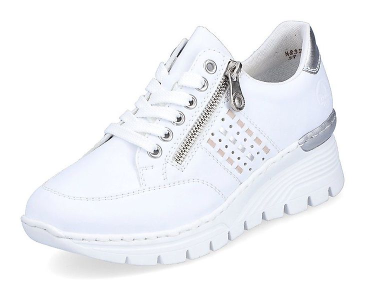 Rieker Wedgesneaker mit seitlichen Flechtdurchzügen, Freizeitschuh, Halbsch günstig online kaufen