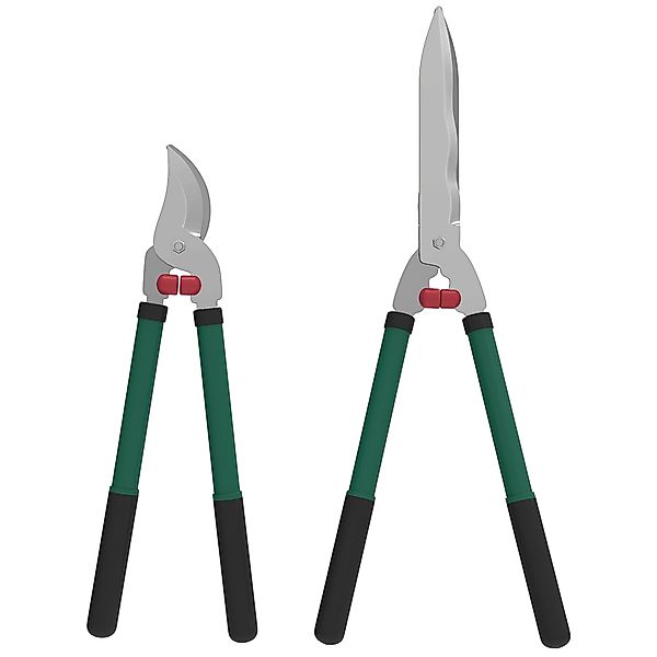 Outsunny Gartenschere Set 2-teilig Messerlänge 40 cm Astschere mit antihaft günstig online kaufen