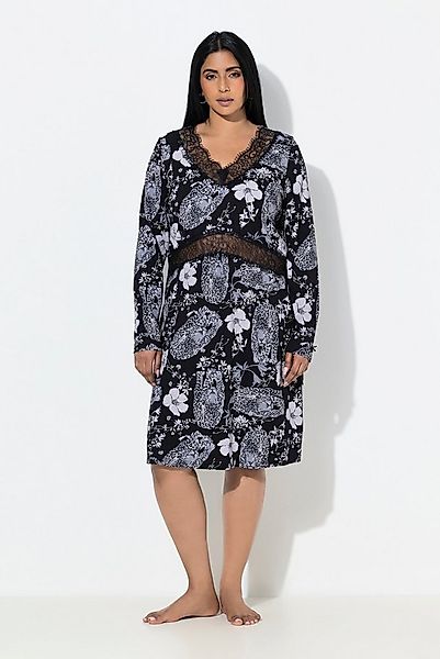 Ulla Popken Nachthemd TruYou Nachthemd Rosen Spitze günstig online kaufen