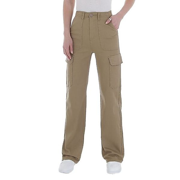 Ital-Design Cargohose Damen Freizeit Stoffhose in Beige günstig online kaufen