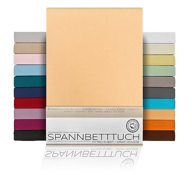 Beautex Spannbettlaken Spannbetttuch Bettlaken aus gekämmter Baumwolle Prem günstig online kaufen