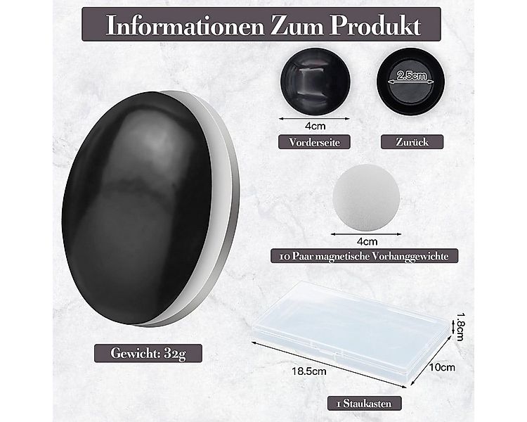 DOPWii Dekomagnet 10 Stück Runde Magnetische Vorhang Gewichte,30g Stück Vor günstig online kaufen