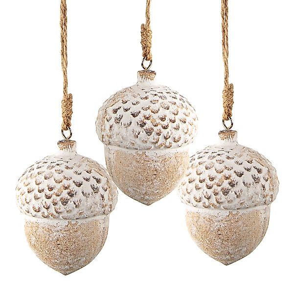 Logbuch-Verlag Dekofigur 3er-Set Eichelnüsse aus Holz günstig online kaufen