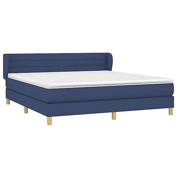 vidaXL Boxspringbett mit Matratze Blau 160x200 cm Stoff 3126899 günstig online kaufen