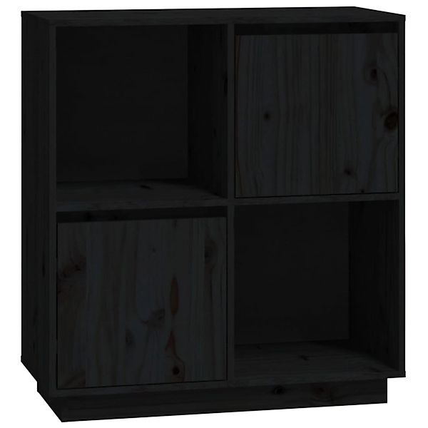 vidaXL Sideboard Schwarz 74x35x80 cm Massivholz Kiefer 814353 günstig online kaufen