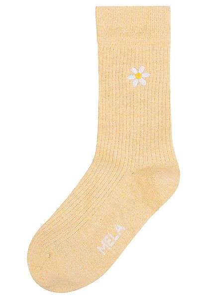 MELA Socken Gerippte Socken Stickerei 1 Paar Ohne Polyester & Polyamid. Das günstig online kaufen