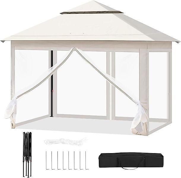 Woltu Pavillon, mit 4 Seitenteilen, 3x3 günstig online kaufen