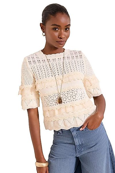 LIPSY T-Shirt Lipsy T-Shirt mit Rüschen + Lochstickerei, Regular (1-tlg) günstig online kaufen