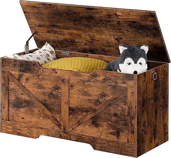 Hoobro Sitztruhe (Truhenbank aus Holz 100×40×50,5 cm, Sitzbank mit Stauraum günstig online kaufen