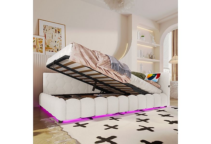 Merax Daybett mit LED-Beleuchtung (1 tlg), Hydraulisches Polsterbett Schlaf günstig online kaufen