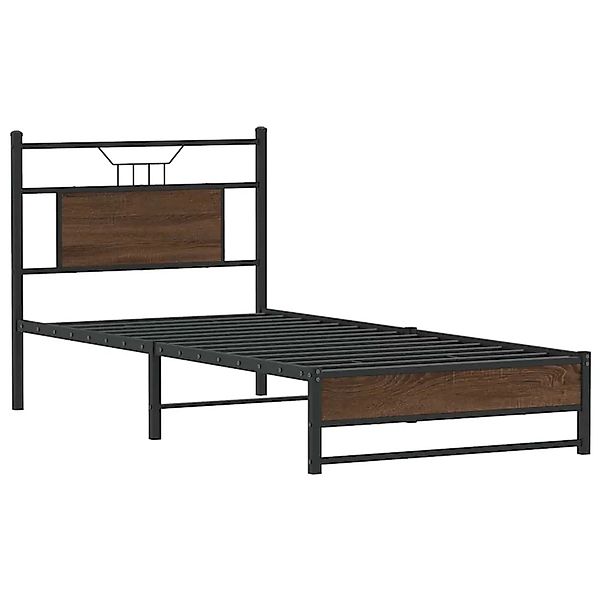 vidaXL Bettgestell Ohne Matratze Braun Eiche 90x190 cm Holzwerkstoff 410700 günstig online kaufen