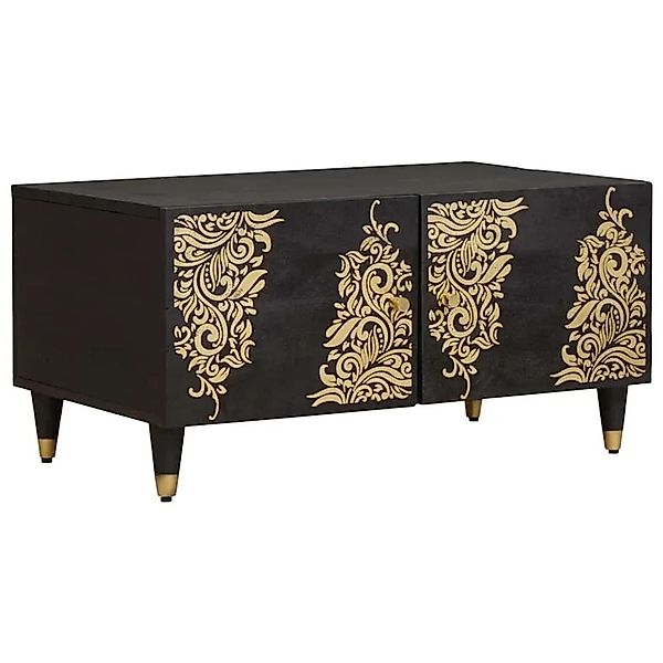 vidaXL Couchtisch Schwarz 80 x 50 x 40 cm Massivholz Mango 4018813 günstig online kaufen
