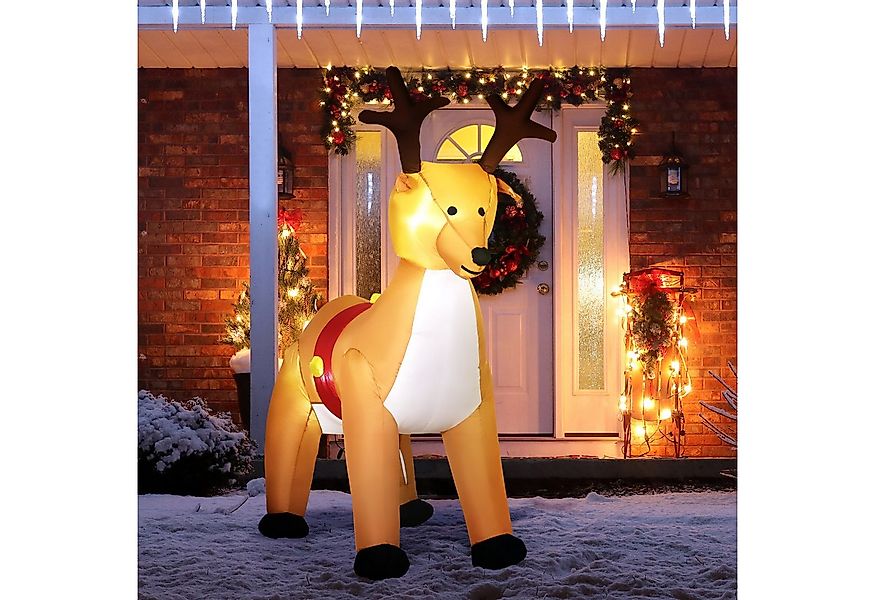HOMCOM Weihnachtsfigur Polyesterstoff (Weihnachtsdekoration, 1 St., Aufblas günstig online kaufen