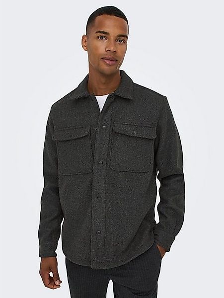 ONLY & SONS Langarmhemd Lockere Workwear Shacket ONSASH ONSASH OVR WOOLEN L günstig online kaufen