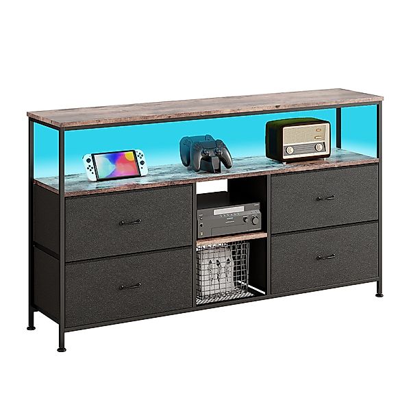 FUROKOY TV-Schrank Lowboard TV-Bank mit LED-Beleuchtung günstig online kaufen