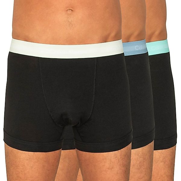 Calvin Klein 3-er Set Trunks Schwarz mit verschiedenfarbigem Webbund günstig online kaufen